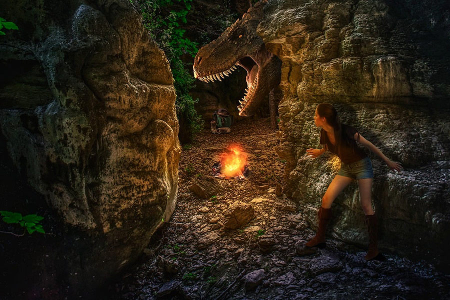 Dinosaurier-Lagerfeuer