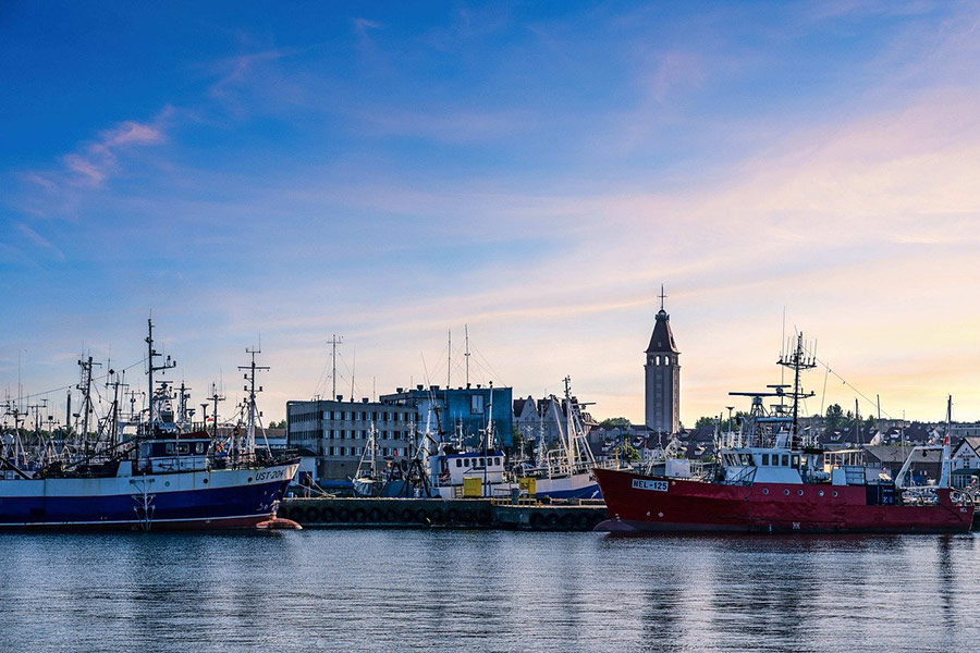Sea port ships boats