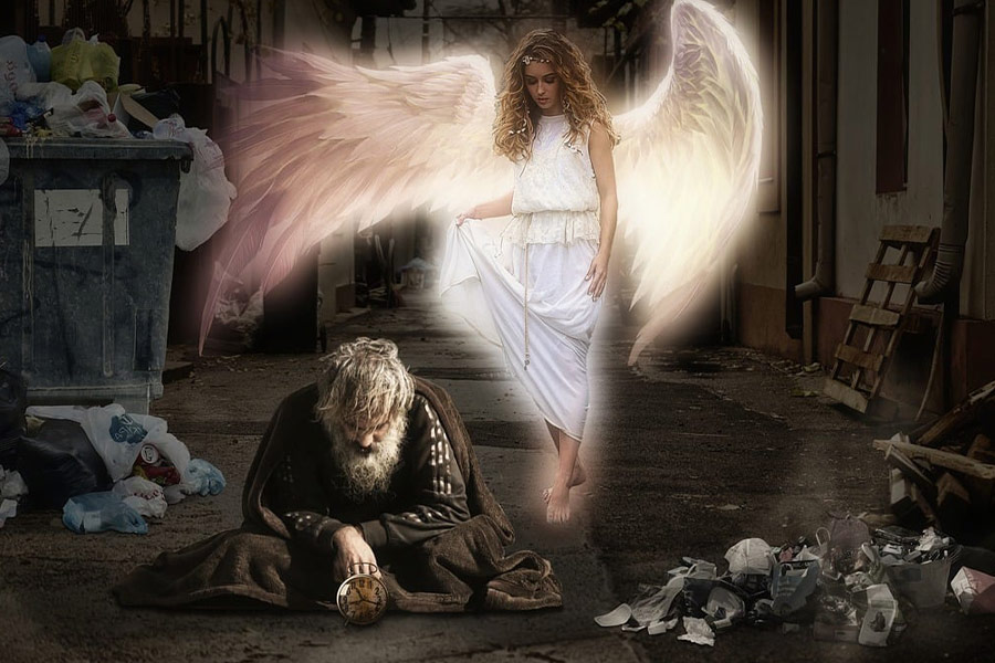 Homeless man poverty situation