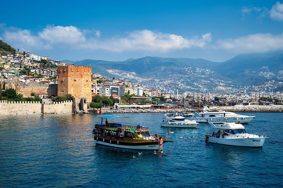 Alanya Turkey beach ships