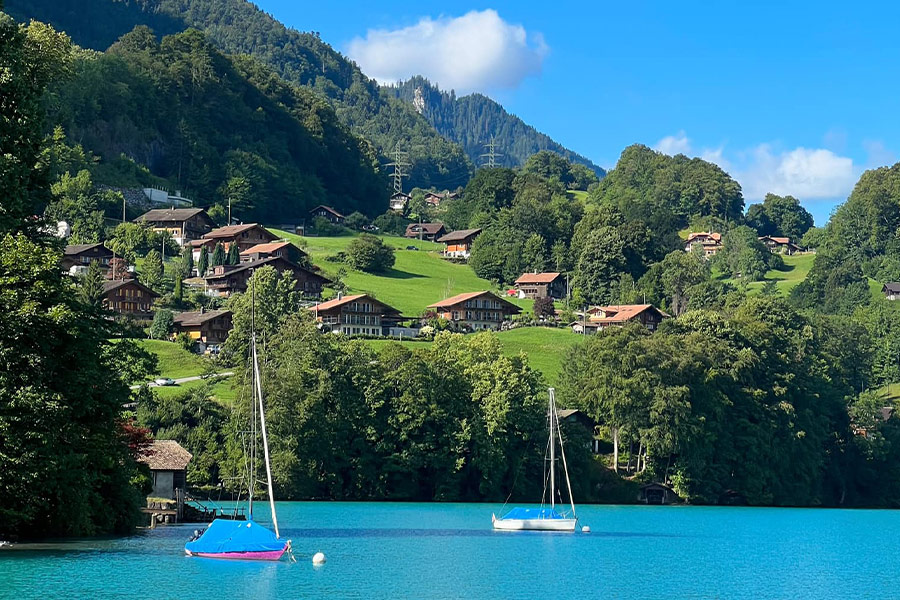 Swiss village Iseltwald Switzerland