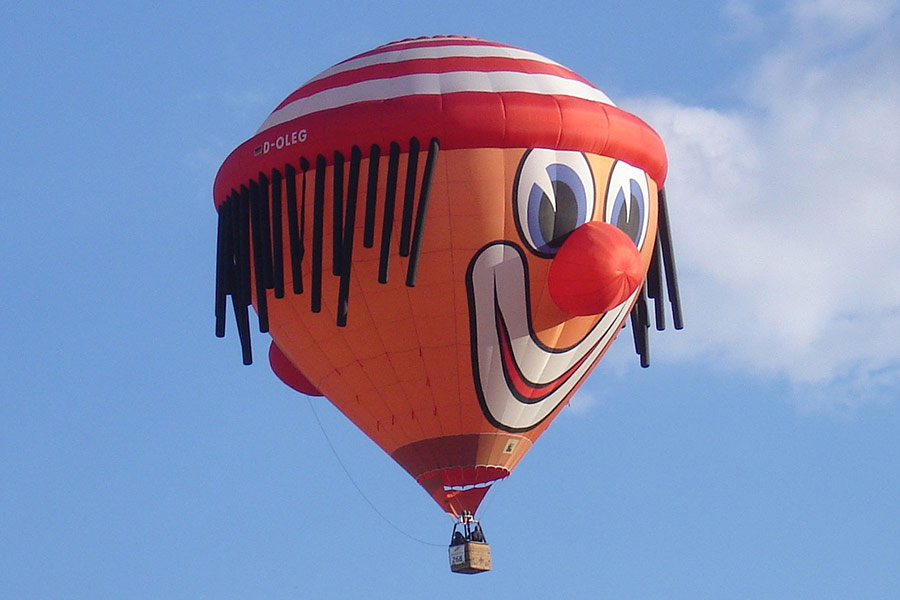 Clown aviation hot air balloon
