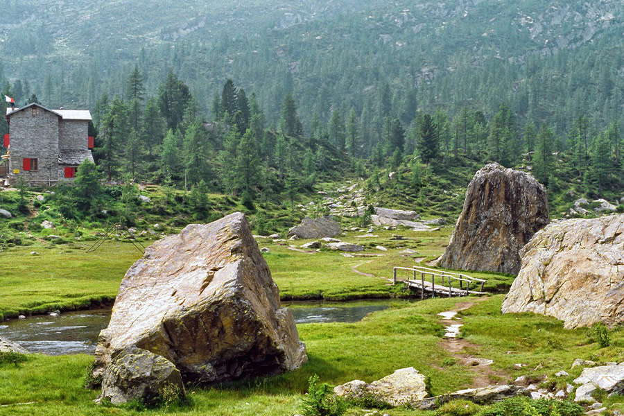 Alpine refuge alps mountain