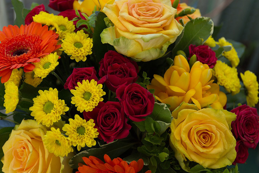 Beautiful yellow red bouquet