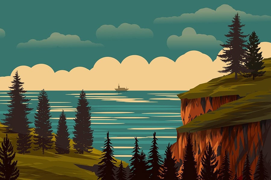 Background nature landscape illustration