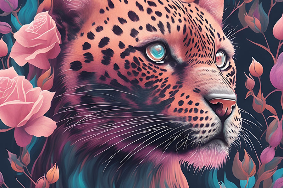 Panther flower art