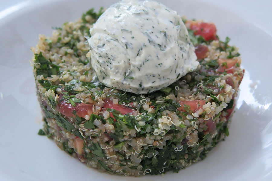 Quinoa salad with cream cheese