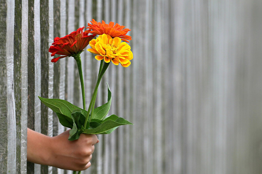 Bouquet in hand