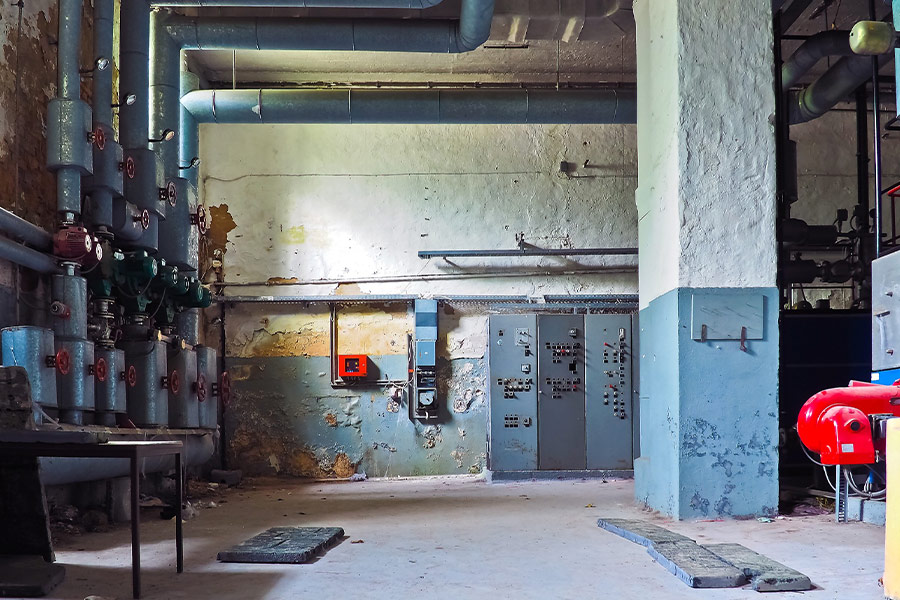 Abandoned ruin building