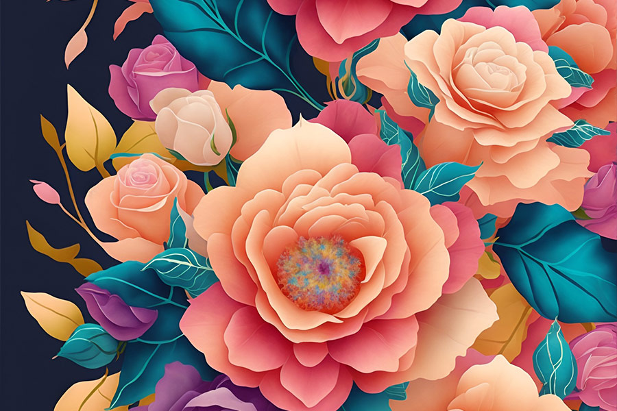 Colorful flowers art