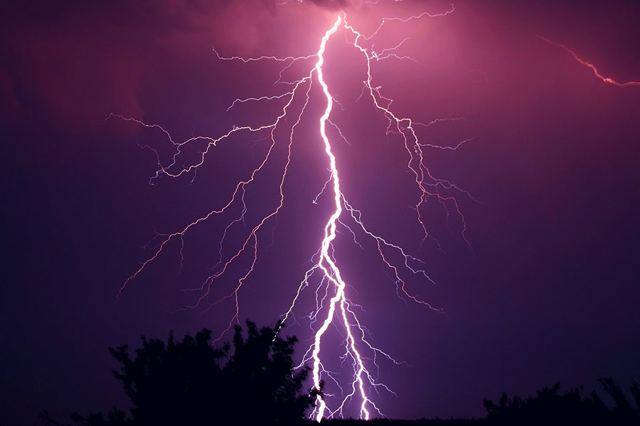 Purple thunder storm