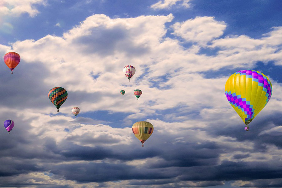 Balloons flying in the sky