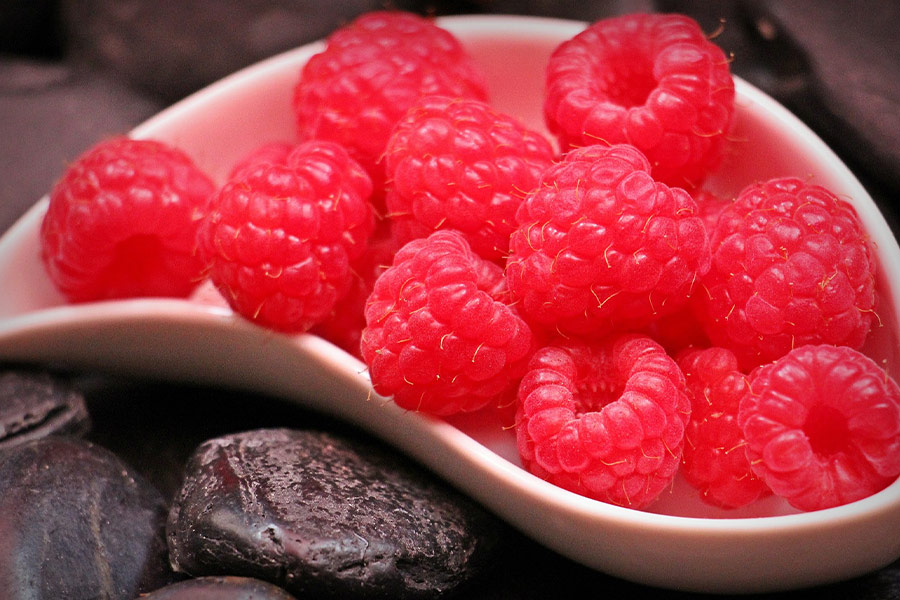 Raspberries red fruits