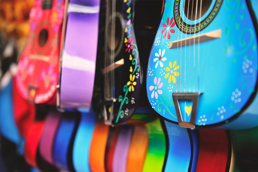 Colorful guitars