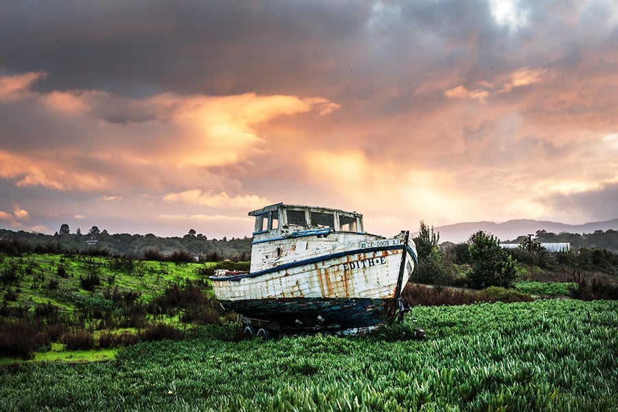 Abandoned fishing boat