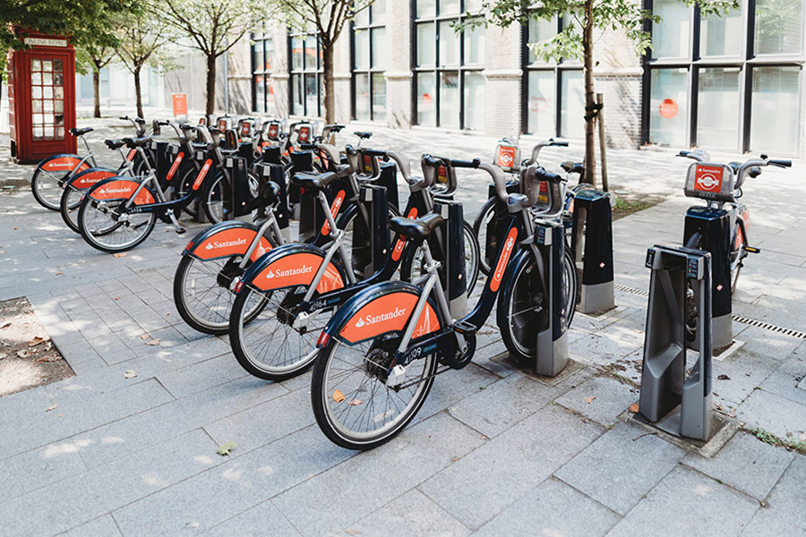 London bicycles parking area