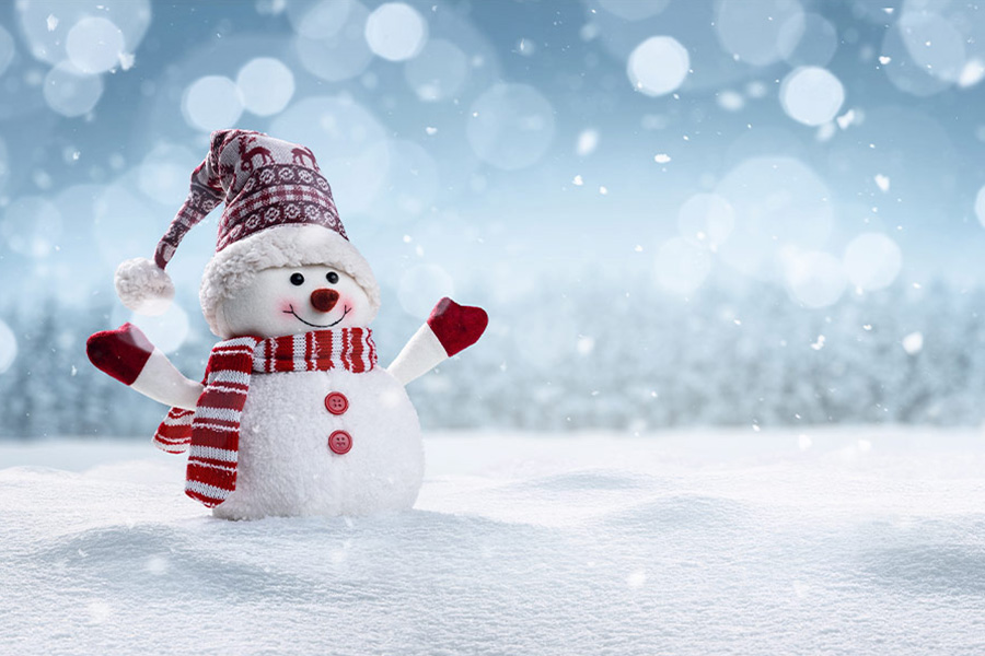 Magical christmas snowman background