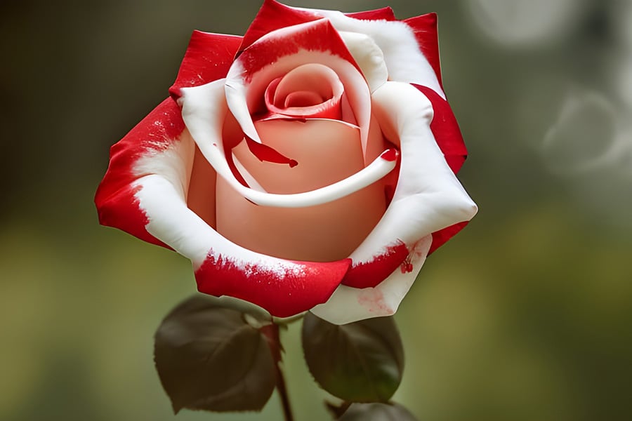 Red white rose
