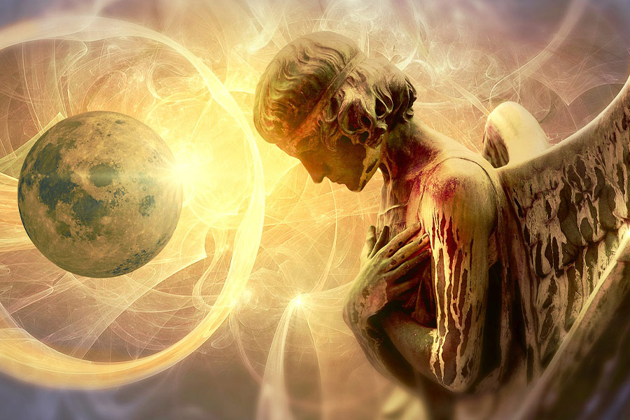 Spiritual angel light mood