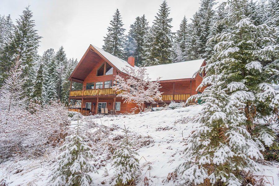 Winter shelter snow getaway cabin