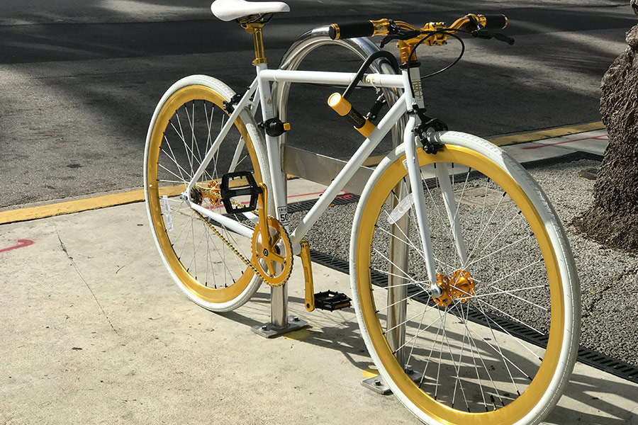Yellow bike parking
