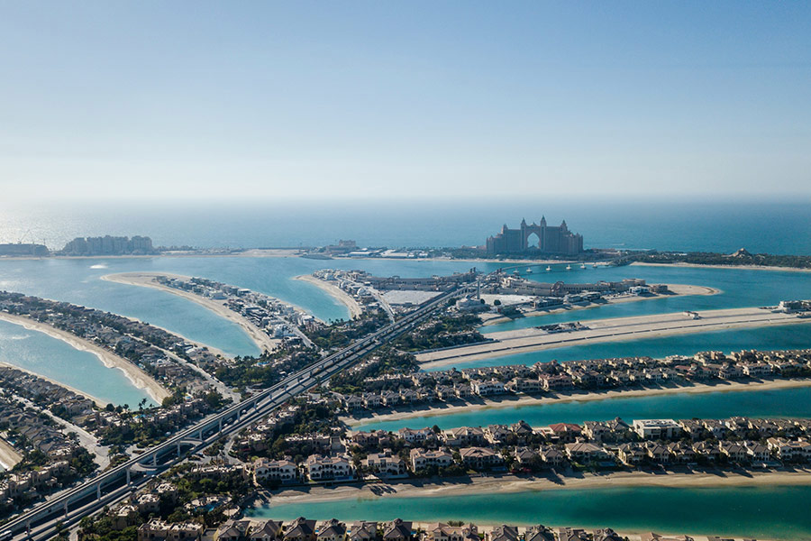 Aerial view of palm jumeirah