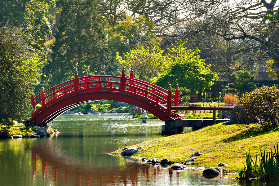 Japanese red curve bridge