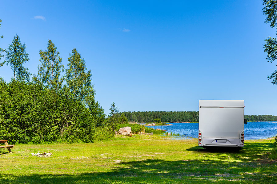 Camper by the river