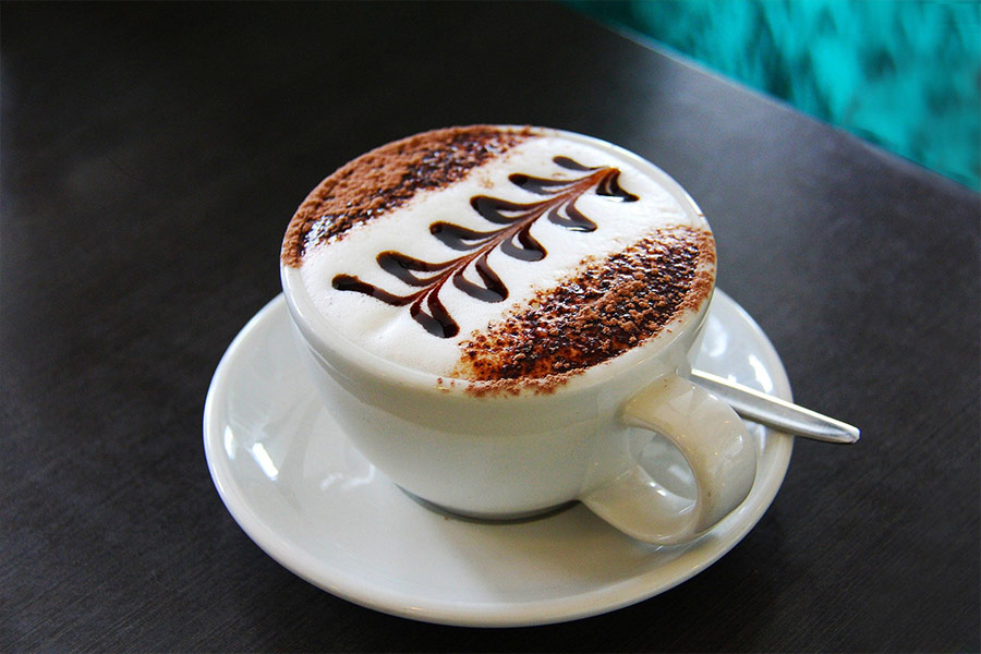 Flat white latte coffee