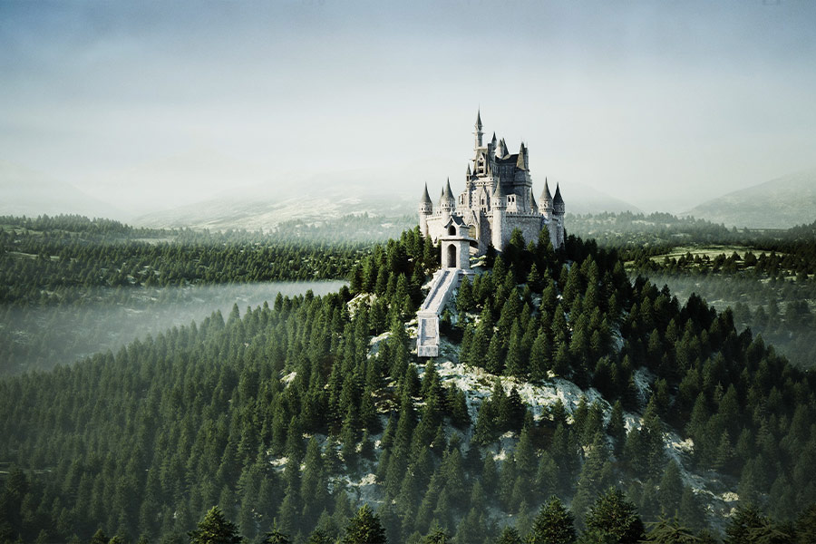 Old fairytale on the hill