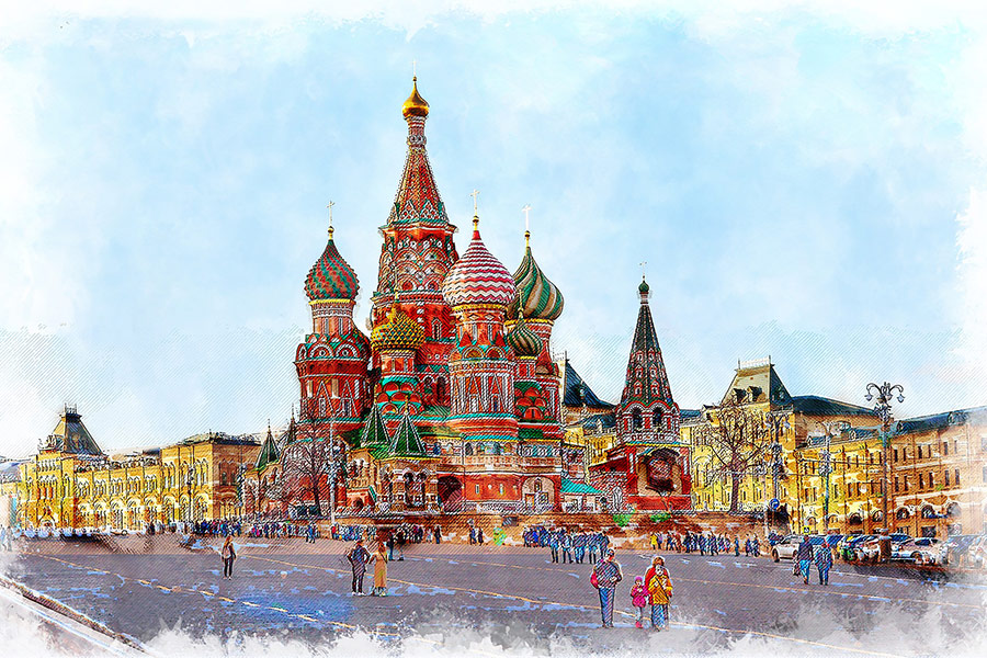 Moscow saint basil’s painting