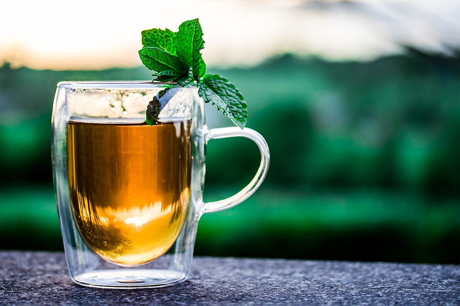 Peppermint tea drink