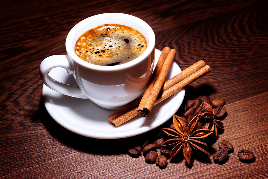 Coffee with anise cinnamon