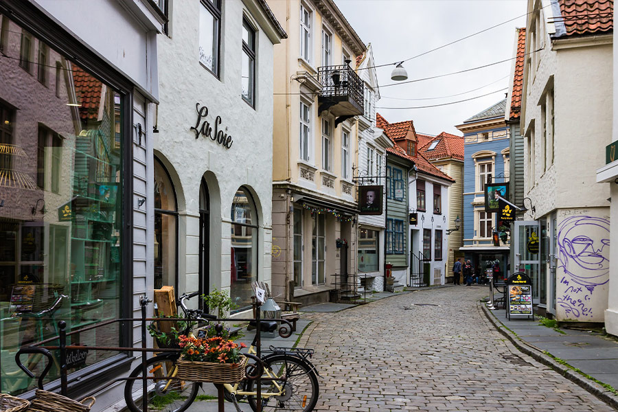 Town village street alley building