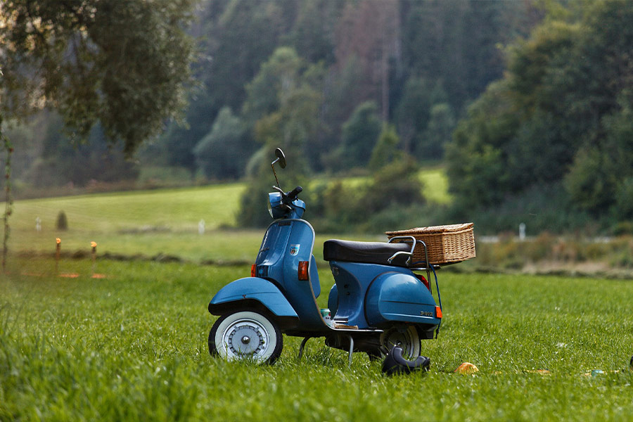 Country side vespa scooter