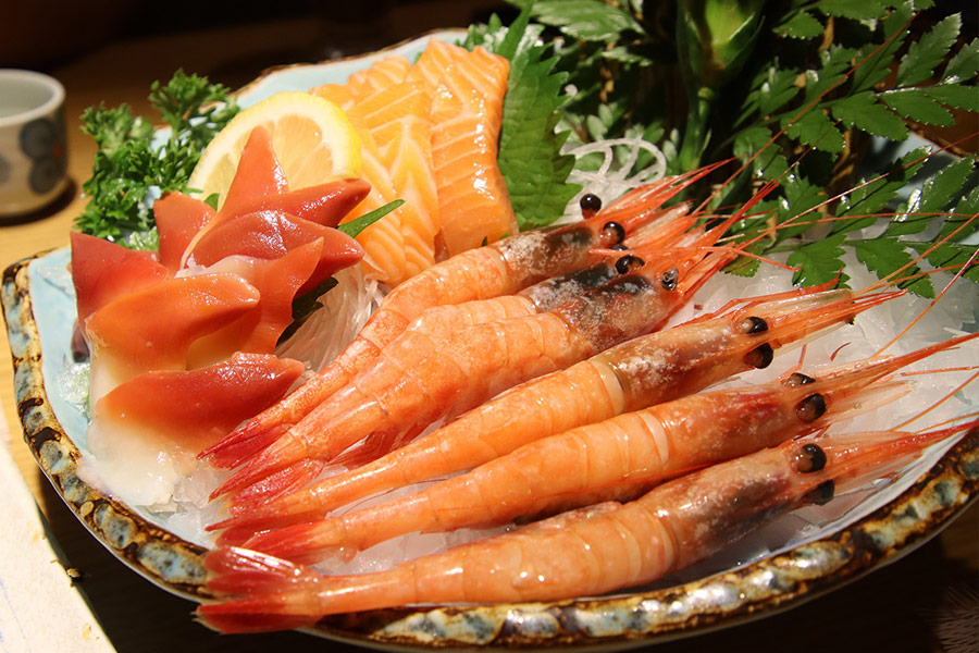 Seafood sashimi shrimp cuisine