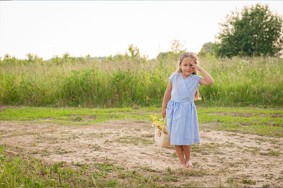 Meadow grass girl kid model