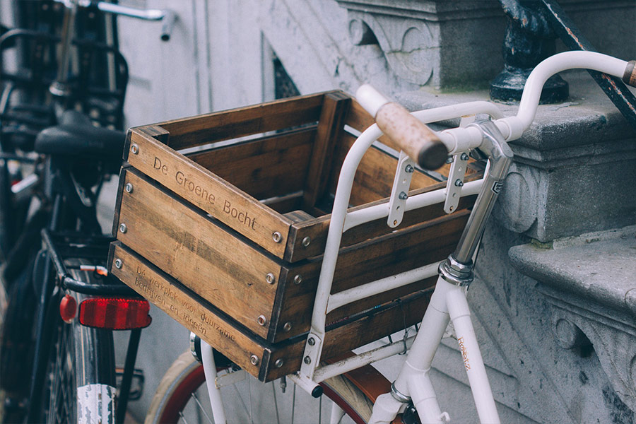 Grocery basket cart bicycle