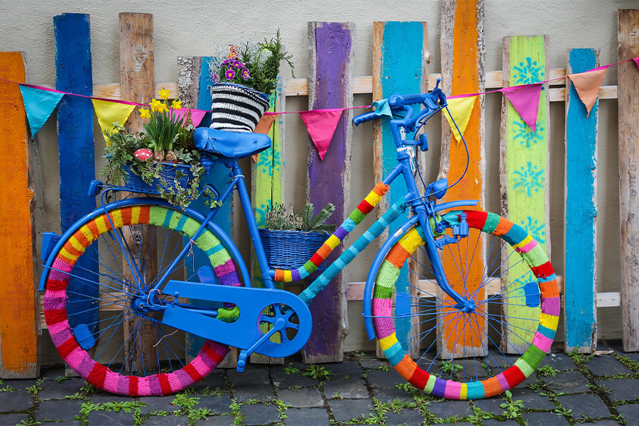 colorful bike wheel