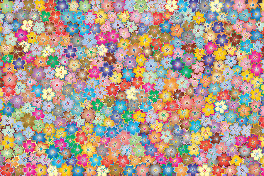 Colorful abstract flowers clip art