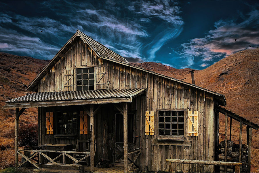 A very old wooden house