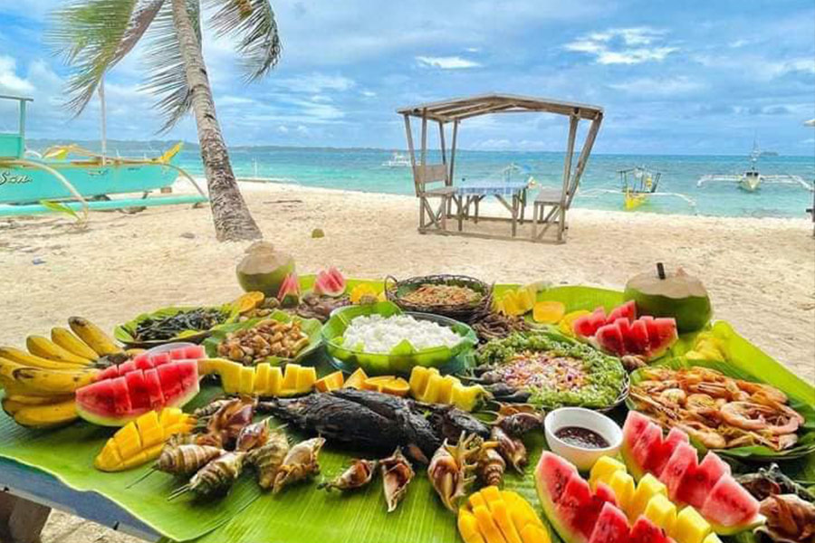 Nice food in a beautiful view