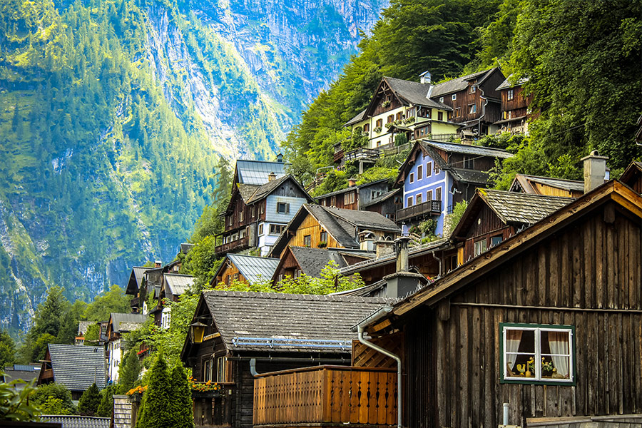 Houses in a mountain