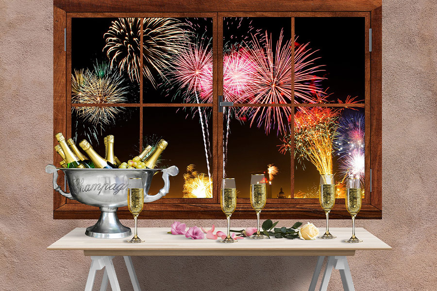Fireworks champagne party