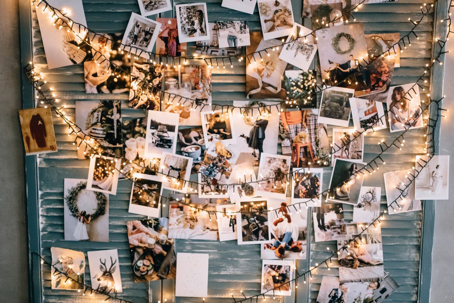 Festive atmosphere in cozy room with garland