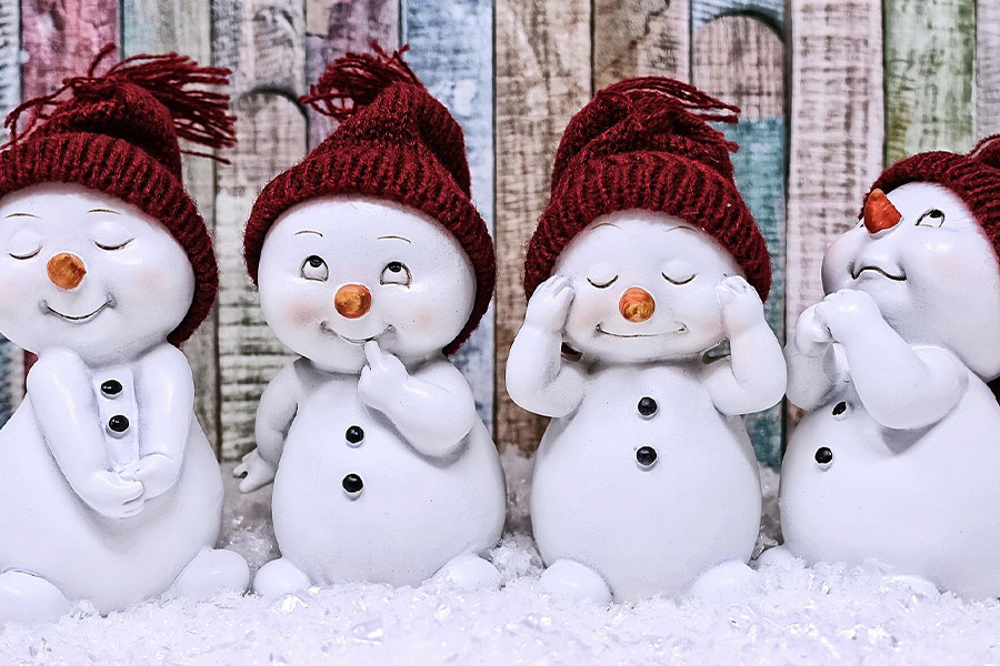Cute snowman figures winter
