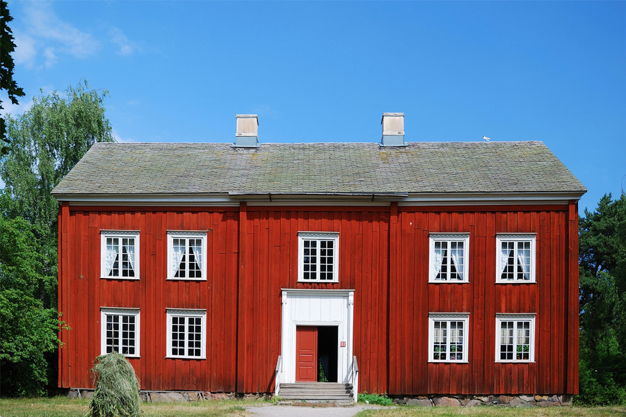Red wooden house