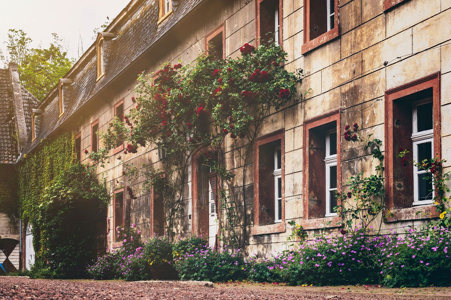 House old building historically facade rural
