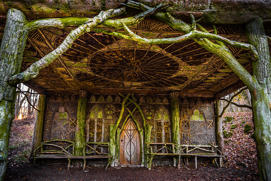 Hut landscape nature mood Germany view