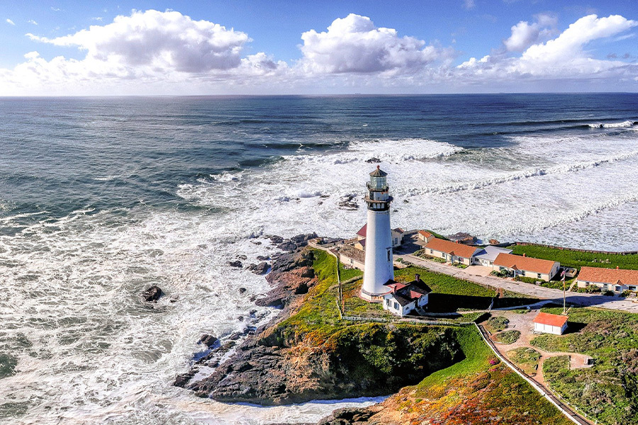 Pacific California coastline lighthouse